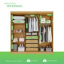 Ver imagem 5 de Guarda-Roupa 4 Gavetas 6 Portas com Espelho Lisboa Marrom/Cinamomo