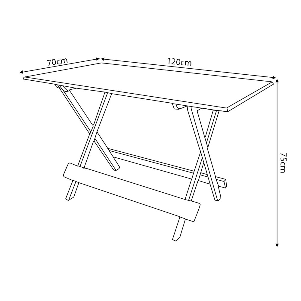 Mesa Dobrável 120x70 para Restaurantes e Bares em Madeira Maciça - Mel - 2