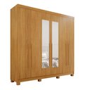 Ver imagem 3 de Guarda-Roupa 4 Gavetas 6 Portas com Espelho com Pés Lisboa Marrom/Cinamomo