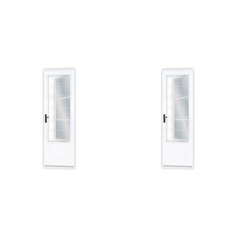 Kit com 2 Portas de Aço Postigo 215x85cm com Grade Quadrada Minas Sul MGM Branco