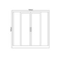 Ver imagem 6 de Kit com 2 Janelas de Aço Veneziana de Correr 100x100cm 4 Folhas com Grade Minas Sul Mgm