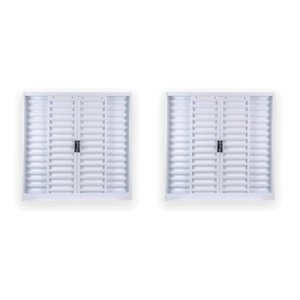 Kit com 2 Janelas de Aço Veneziana de Correr 100x100cm 4 Folhas com Grade Minas Sul Mgm