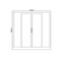 Ver imagem 6 de Kit com 2 Janelas de Aço Veneziana de Correr 100x100cm 4 Folhas com Grade Minas Sul MGM Branco
