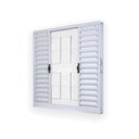 Ver imagem 3 de Kit com 2 Janelas de Aço Veneziana de Correr 100x100cm 4 Folhas com Grade Minas Sul MGM Branco