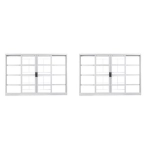 Kit com 2 Janelas de Aço de Correr 100x150cm 4 Folhas com Grade Minas Sul Mgm