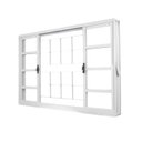 Ver imagem 3 de Kit com 2 Janelas de Aço de Correr 100x150cm 4 Folhas com Grade Minas Sul MGM Branco