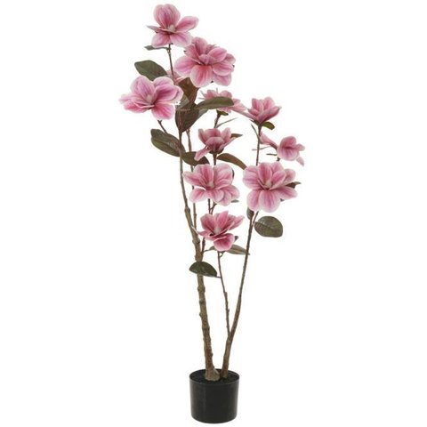 Planta Artificial Arvore Magnolia Real Toque C/pote X12 Rosa 1,2cm