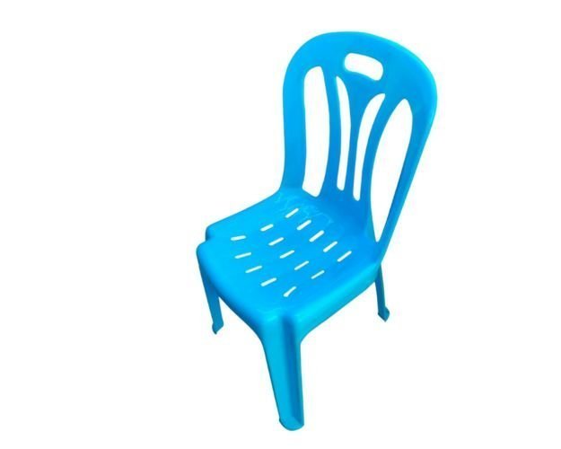 Cadeira Infantil de Plástico para Estudar e Desenhar Azul - 1