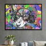 Quadro Decorativo Abstrato Pintura Cão Colorido-34x49Cm - 1