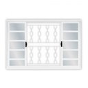 Ver imagem 1 de Kit com 2 Janelas de Correr 4 Folhas com Grade Aço 100x120cm Branco MGM