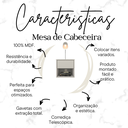 Ver imagem 7 de Kit 2 Mesas de Cabeceira Suspensa Retrô 1 Gaveta 100% Mdf Plancasa:off White