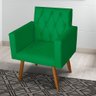 Kit 1 Poltrona Para sala de Estar Bianca Capitonê e 1 Puff Redondo Suede Verde - Móveis Mafer - 5