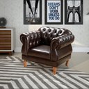 Ver imagem 1 de Poltrona Chesterfield Duquesa Capitonê Retro Cinza Café
