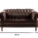 Ver imagem 3 de Sofá 2 Lugares Duquesa Chesterfield Decoração Recepção Marrom Café