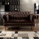 Ver imagem 1 de Sofá 2 Lugares Duquesa Chesterfield Decoração Recepção Marrom Café