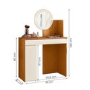 Ver imagem 5 de Penteadeira Camarim Aurea com 1 Gaveta 1 Porta Espelho e Led Cinamomo/off White