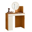 Ver imagem 1 de Penteadeira Camarim Aurea com 1 Gaveta 1 Porta Espelho e Led Cinamomo/off White