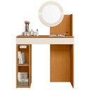 Ver imagem 2 de Penteadeira Camarim Aurea com 1 Gaveta 1 Porta Espelho e Led Cinamomo/off White