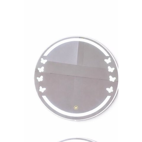 Espelho Decorativo Borboleta com Jato Artístico e Led Branco Frio Bivolt com Botão Touch Dimerizado