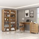 Ver imagem 1 de Kit 4 Peças com Escrivaninha, Gaveteiro e 2 Estantes Livreiros