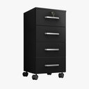 Ver imagem 5 de Kit 4 Peças com Escrivaninha, Gaveteiro e 2 Estantes Livreiros