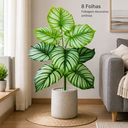 Ver imagem 4 de Planta Artificial Decorativa 8 Folhas Verde Realista 63 cm para Casa, Escritório e Comércio