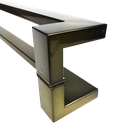 Ver imagem 3 de Puxador Portas Duplo Aço Inox Antique Ouro Velho Grécia 2,0 m para portas: pivotantes/madeira/vidro 