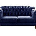 Ver imagem 2 de Sofá 2 Lugares Duquesa Chesterfield Decoração Recepção Azul Marinho
