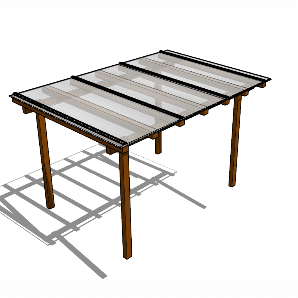 Cobertura Policarbonato Alveolar 3,00m x 1,00m - Cristal 4mm