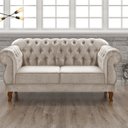 Ver imagem 1 de Sofá 2 Lugares Duquesa Chesterfield Decoração Recepção Bege Claro