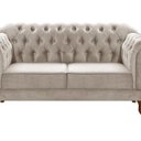 Ver imagem 2 de Sofá 2 Lugares Duquesa Chesterfield Decoração Recepção Bege Claro