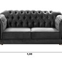 Ver imagem 3 de Sofá 2 Lugares Duquesa Chesterfield Decoração Recepção Cinza Grafite