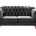 Ver imagem 2 de Sofá 2 Lugares Duquesa Chesterfield Decoração Recepção Cinza Grafite