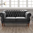 Ver imagem 1 de Sofá 2 Lugares Duquesa Chesterfield Decoração Recepção Cinza Grafite