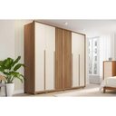 Ver imagem 1 de Guarda Roupa Casal 6 Portas (2 Ripadas) e 6 Gavetas Poseidon Freijo/off White - Caemmun