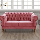 Ver imagem 1 de Sofá 2 Lugares Duquesa Chesterfield Decoração Recepção Rosa