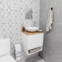 Ver imagem 3 de Gabinete Armário para Banheiro com Cuba e Espelho 40cm