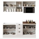 Ver imagem 5 de Cozinha Completa Americana 8 Portas 3 Gavetas MDF 200cm Branco com Rodapé
