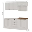 Ver imagem 2 de Cozinha Completa Americana 8 Portas 3 Gavetas MDF 200cm Branco com Rodapé