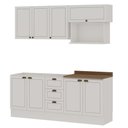 Ver imagem 4 de Cozinha Completa Americana 8 Portas 3 Gavetas MDF 200cm Branco com Rodapé