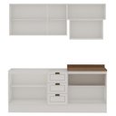 Ver imagem 3 de Cozinha Completa Americana 8 Portas 3 Gavetas MDF 200cm Branco com Rodapé