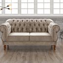 Ver imagem 1 de Sofá 2 Lugares Duquesa Chesterfield Decoração Recepção Cinza Capuccino