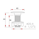 Ver imagem 3 de 2 Tampa Tampão Tapa Furo Plug 1/2 Lavatório/Bide/Pia/Cuba