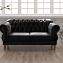 Ver imagem 1 de Sofá 2 Lugares Duquesa Chesterfield Decoração Recepção Preto