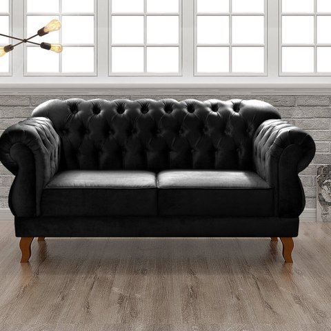 Sofá 2 Lugares Duquesa Chesterfield Decoração Recepção