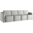 Ver imagem 1 de Sofá Cama para Sala de Estar 5 Lugares 436cm Montserrat K01 Linho Cinza - Lyam Decor