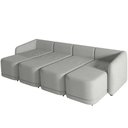 Ver imagem 3 de Sofá Cama para Sala de Estar 5 Lugares 436cm Montserrat K01 Linho Cinza - Lyam Decor