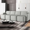 Ver imagem 7 de Sofá Cama para Sala de Estar 5 Lugares 436cm Montserrat K01 Linho Cinza - Lyam Decor