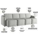 Ver mais imagens de Sofá Cama para Sala de Estar 5 Lugares 436cm Montserrat K01 Linho Cinza - Lyam Decor