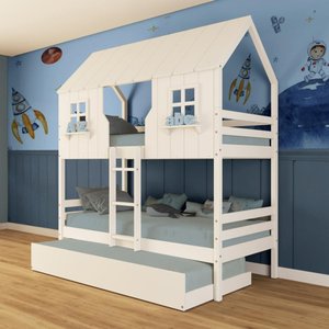 Treliche Casinha Encantada Madeira Maciça Branco Megamobilia
